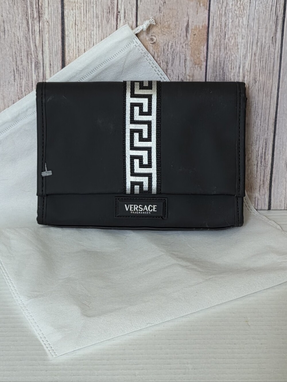 Versace Fragances Cosmetic Bag with Greca Stripe